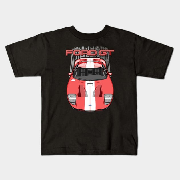 Ford GT-2005-2006-red Kids T-Shirt by V8social